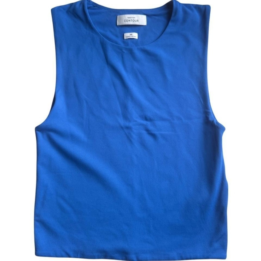 Aritzia Babaton Countour‎ Blue Sleeveless Crew Neck Tank Top Size XS